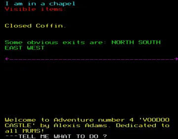 Adventure 04 - Voodoo Castle - BBC v1.0 (1979)(Adams)[a2][4BBC] screen shot game playing